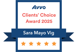 Sara Vig - Avvo Client's Choice Award 2025 Badge